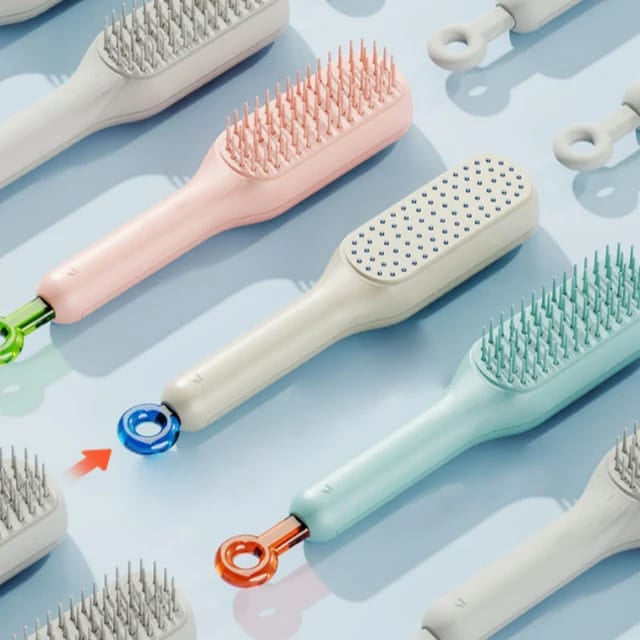 Self-Cleaning Hair Brush with Scalable Rotating Lifting