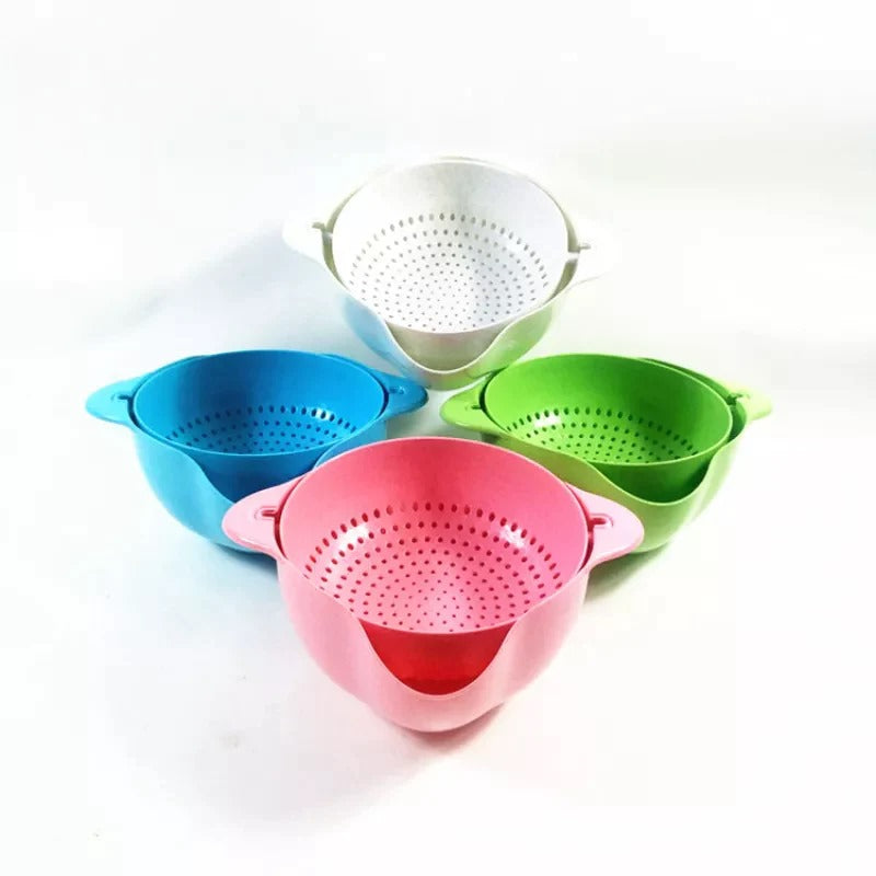 Household Double Layer Kitchen Vegetable and Fruit Washing Basket