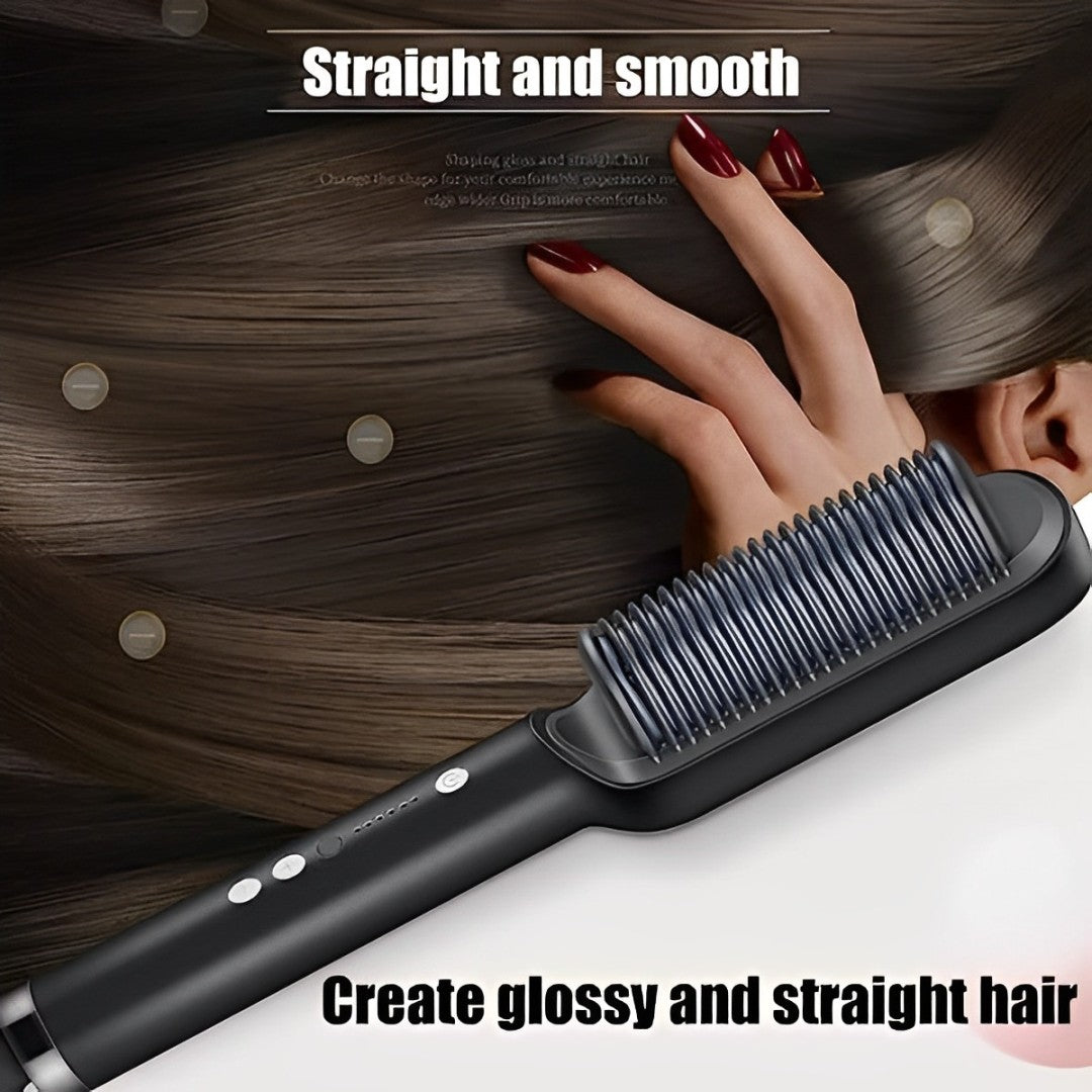 2-in-1 Straight Hair Iron Brush