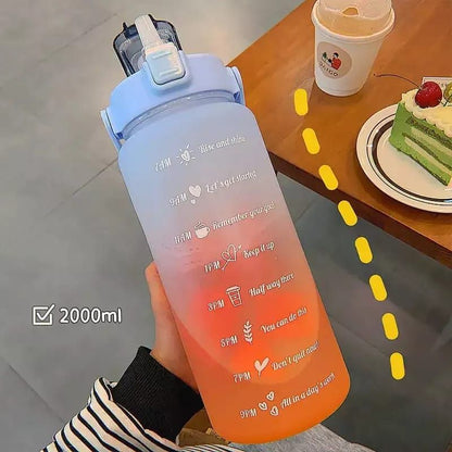 2 Litter Water Bottle  Multi Color With Straw