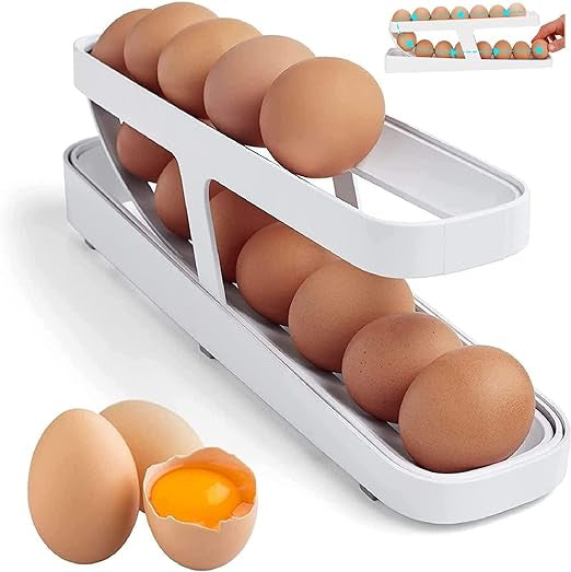 2 Tier Rolling Egg Dispenser For Refrigerator