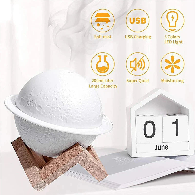 3D Moon Shape Aroma Humidifier with LED Light