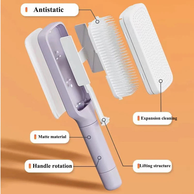 Self-Cleaning Hair Brush with Scalable Rotating Lifting